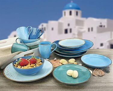 Набір посуду на 4 персони, 16 предметів, блакитний Nature Collection Aqua Creatable