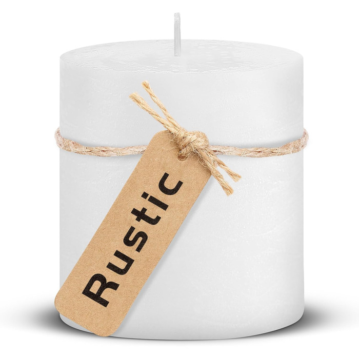 Набір із 4 свічок-стійок Brandsseller 7 x 10 см Однотонні та виготовлені з парафіну Сільські свічки з тривалим часом горіння Декоративні свічки для прикраси столу, Різдва та вечірок (7 x 7,5 см Набір із 4 шт. , білі)