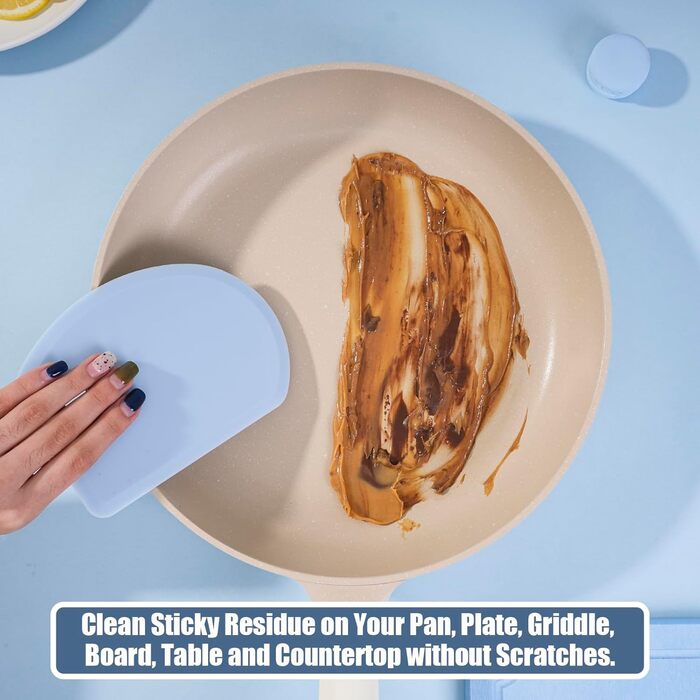 Гнучкий силіконовий скребок для тіста 15,2 х 11 см синій Lazymi