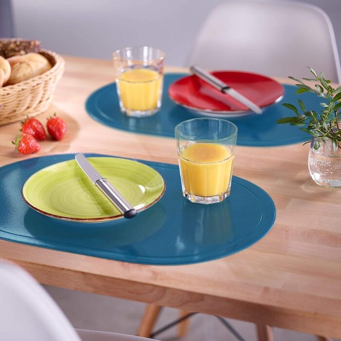 Салфетки/Салфетки, 4 шт., 45.5 x 29 см, винил, синий/голубой, Saleen Edition Fun