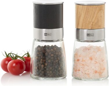 Мельница для перца или соли Akasia, Керамическая мельница, Дерево акации/Нержавеющая сталь/Стекло (темный ясень), 99
