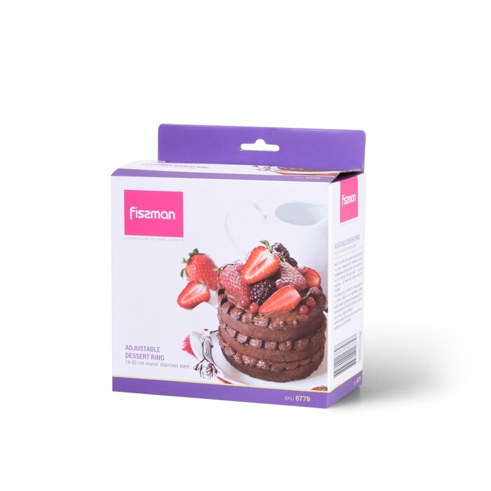 Регулюєме кулінарне кільце Fissman 16-30 см, висота 8 см, кругле нержавіюча сталь (6779)