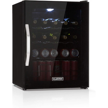 Міні-холодильник зі скляними дверцятами 60 л чорний Klarstein