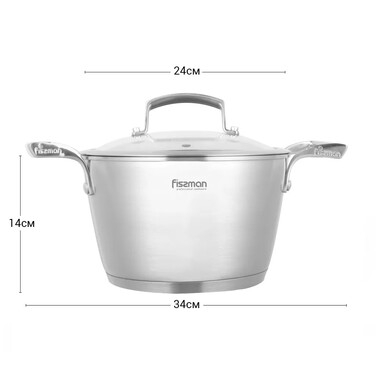 Каструля Fissman MILLENIUM 24x14 см / 5,6л з кришкою (5364)