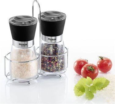 Дисплей Westmark, Вміст 6 дозаторів, Ємність 190 мл кожен, Скло/нержавіюча сталь/пластик, Прозорий/Чорний/Сріблястий, 63592611 (кружний, , Прозорий/Чорний/Сріблястий)