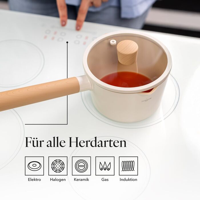 Сотейник 1,6 л зі скляною кришкою 16 см Nube FLORINA