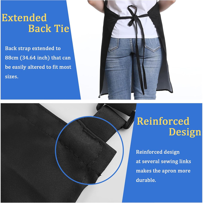 Набір кулінарних фартухів 4 шт 70 х 80 см чорний FunChaos