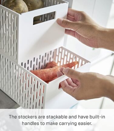 Штабелируемая овощная корзина для овощей, пластиковая, (один размер, белая)