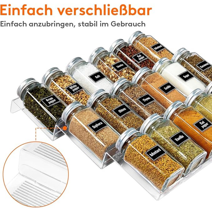 Полиця для спецій 3 рівні, 6 шт. прозорий Lifewit