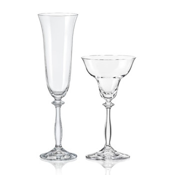 Келихи д/шамп Angela 190 мл 2 шт + підсвічник 9835 BOHEMIA