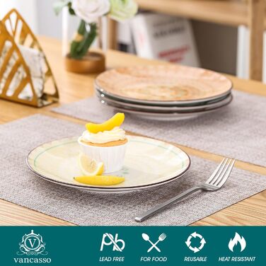 Порцелянова десертна тарілка для торта vancasso, 8 шт. 21,5 см