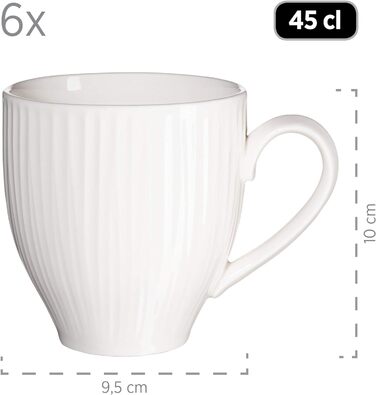 Обідній сервіз на 6 осіб з високоякісної готельної порцеляни білого кольору, набір тарілок з 12 предметів у вінтажному дизайні, міцна порцеляна (набір для сніданку 18 шт.), 931461 Dalia