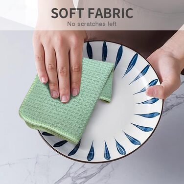 Кухонні рушники VIVOTE, рушники для гостей, подарункові, 40x60 см, 2 шт., м&39які кухонні рушники, абсорбуючі рушники (зелені, 20 x 20 см, 8 шт.)