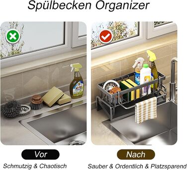 Органайзер для раковини, чорний ViWaVee