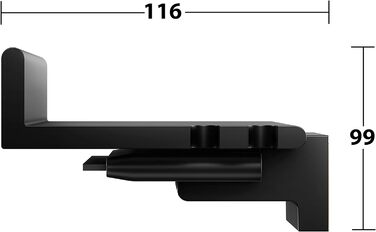 Душова полиця Keuco зі скляним ракелем з алюмінію, чорна, знімний кошик, зі зливними отворами, 35x6.6x11.6см, настінна, Reva Black Selection