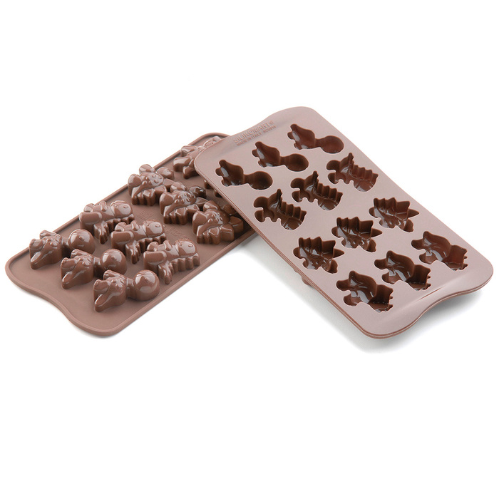 SCG16 Форма силіконова для шоколаду 'динозаврики' 40х33х16 мм