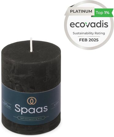 Свічка Spaas Rustic Pillar 70/95 мм 35 шт. - світло-рожева (чорна)