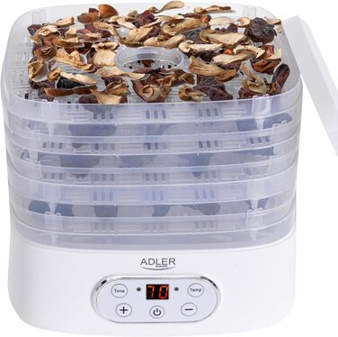 Дегідратор на 5 полиць 550 Вт, білий ADLER