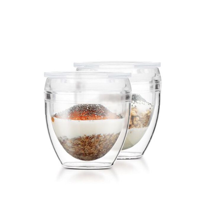 Набір склянок з подвійними стінками і кришкою 0,25 л, 2 предмета Pavina To Go Bodum