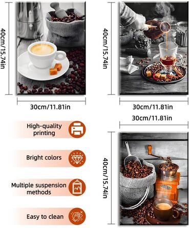 Настінні картини сучасні 30 x 40 см без рамки, 3 шт. burkfeeg