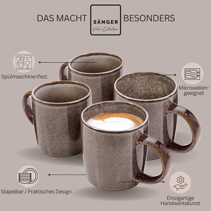 Комбінований сервіз на 6 персон, набір тарілок кавовий кухоль макаронна миска 30 шт. , набір посуду з керамограніту посудомийна машина - мікрохвильова піч - стійкий до подряпин, набір посуду з керамограніту КОЛЕКЦІЯ ЦІННОСТЕЙ (Каїрський графіт, кавовий ку