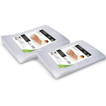 Структурированный пакет CASO 20x30 см / 100 пакетов, подходит для всех балок вакуумных упаковщиков и запайщиков фольги, не содержит бисфенола А, прочный и устойчивый к разрывам, 105 мкм, стабильный сварной шов, подходит для су-вид, Сделано в Германии