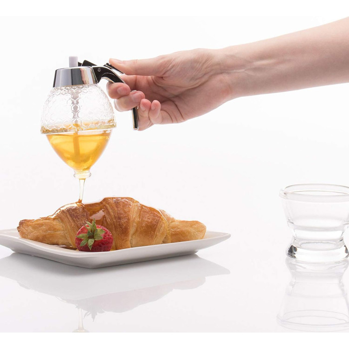 Дозатор меду Westmark з основою, ємність 200 мл, стільниковий візерунок, скло/пластик, розкішний, прозорий/сріблястий, 65132260