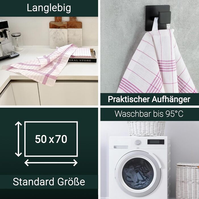 Набір кухонних рушників з 10 предметів 50 x 70 см, червоний ZOLLNER