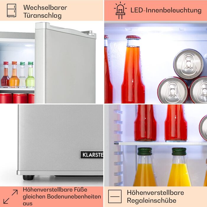 Міні-холодильник 13 л срібний Klarstein