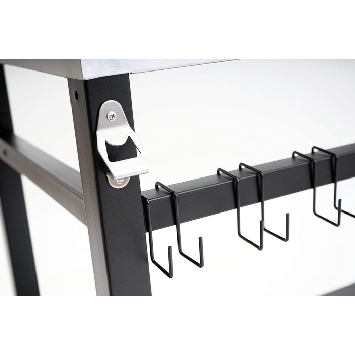 Візок для гриля BBQ-Toro 85 x 50 x 81 см Металевий стіл-гриль з великою робочою поверхнею Приставний стіл для гриля Стіл для гриля Візок для подачі на відкритому повітрі Садовий візок (чорний / сріблястий)