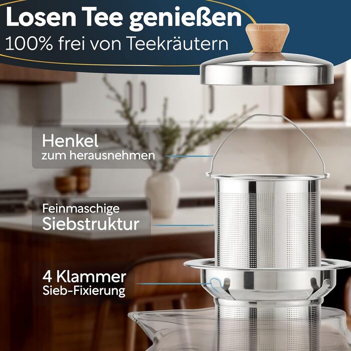 Заварювальний чайник із вставкою сітчастого фільтра – 1,5 літра CLIDOR