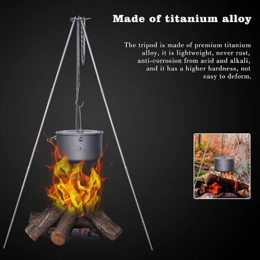 Титановый штатив для кемпингового костра Boundless Voyage