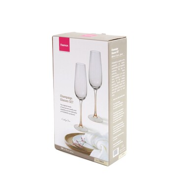 Набір з 2-х бокалів Fissman для шампанського 230 мл скло (19054)