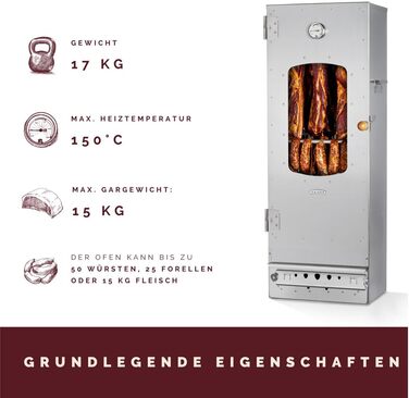 Високоякісна коптильня для копчення з нержавіючої сталі KAISER