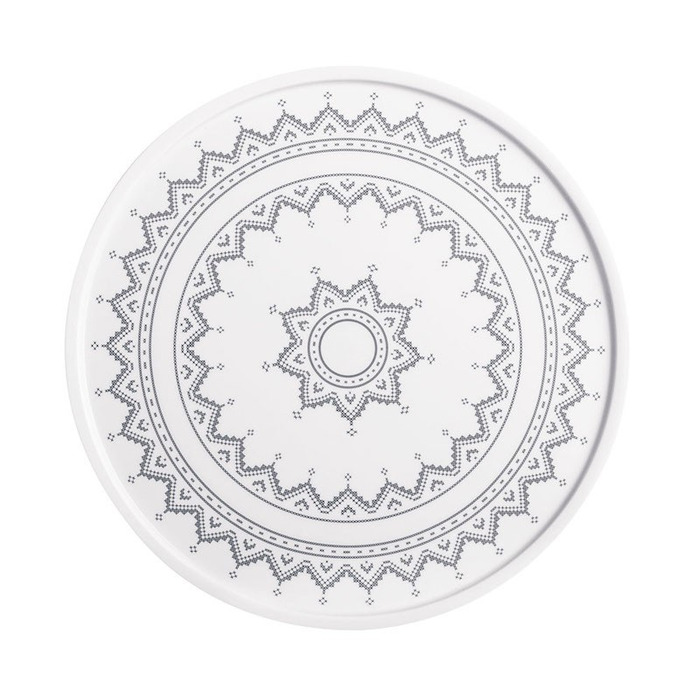 Блюдо для торта 31 см, сіре Cross Stitch Kahla