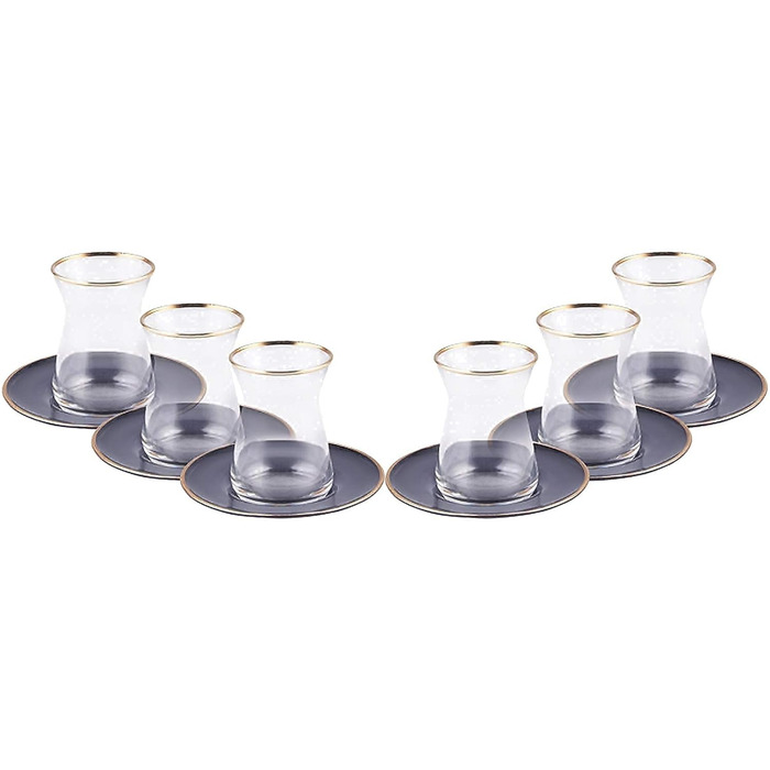 Чайний сервіз на 6 осіб, 12 предметів, антрацит Retro Karaca