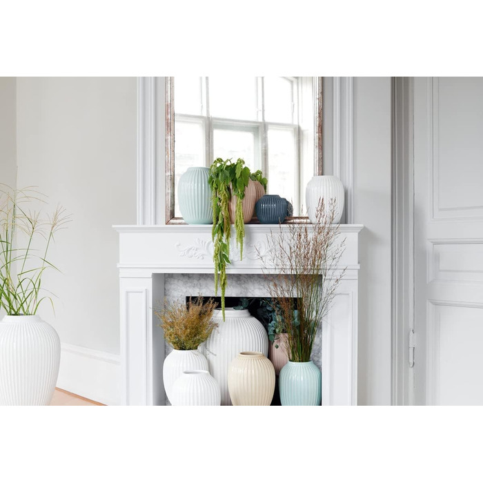 Ваза Hammershøi Данський дизайн для квітів ручної роботи, біла (H14 см, прозора)