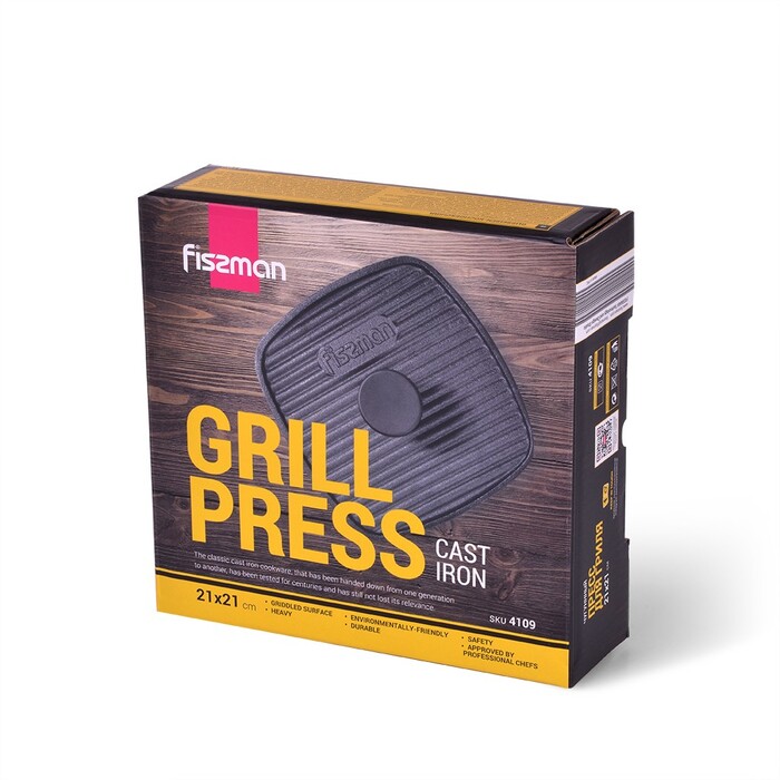 Пресс для гриля квадратний 21 х 21 см Fissman
