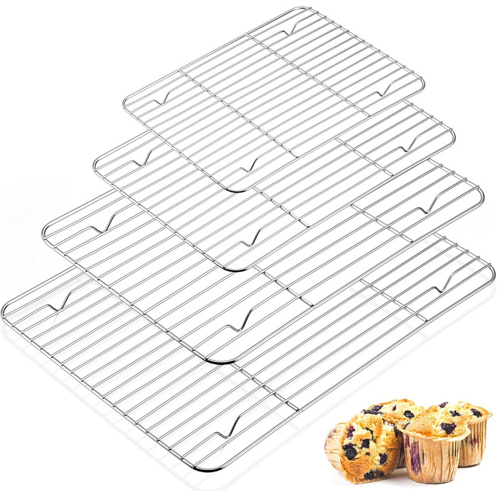 Решетка для гриля из нержавеющей стали для выпечки, жарки, приготовления пищи, 4 шт Herogo