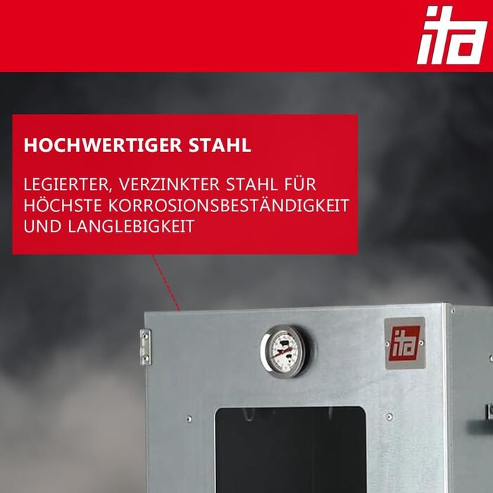 Коптильна шафа для холодного та гарячого копчення 28 x 40 x 81 см ITA