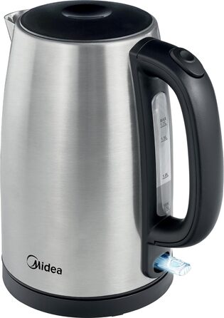 Чайник Midea из нержавеющей стали с настройкой температуры, 1,5 литра, 2200 Вт, чайник белый, чайник с индикацией температуры и функциями безопасности, без бисфенола А (без настройки температуры)