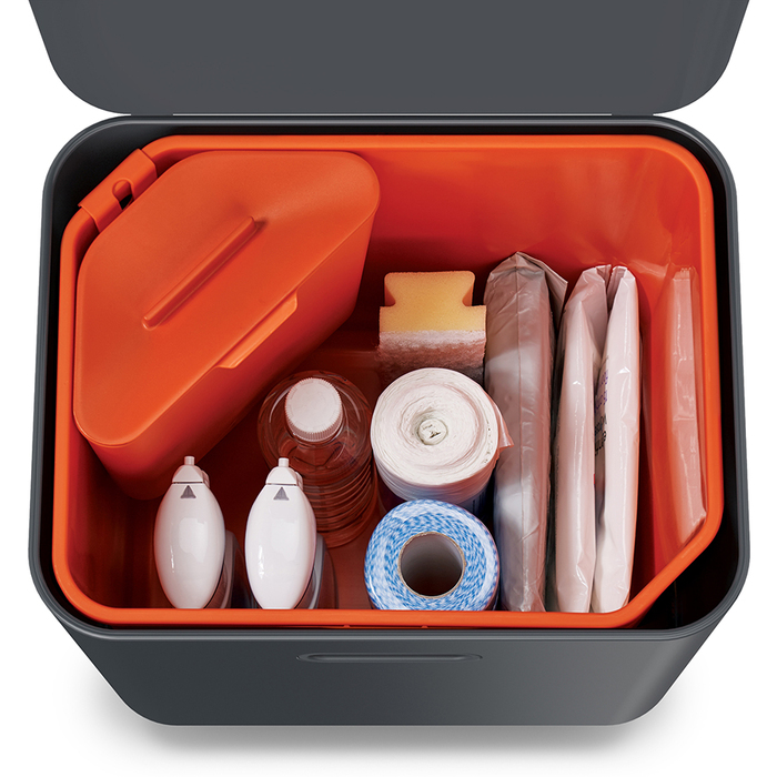 Контейнер для сміття з двома баками 60 л графіт Totem Compact Joseph Joseph