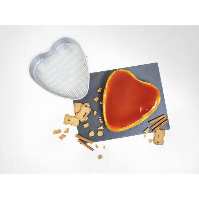 Творча студія Zenker Z7480 Ø 26 см, форма для випічки з плоским дном, кругла форма для торта з антипригарним покриттям, креативна випічка (колір рожевий, сріблястий), кількість (форма для роз'єму серця)