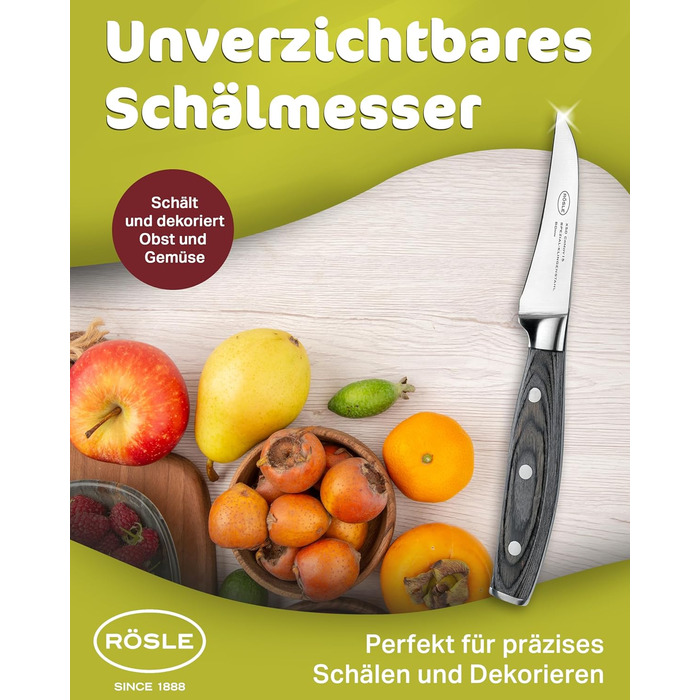 Ніж для чищення овочів 8 см Wolfgrey Rosle