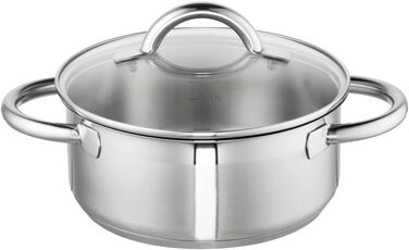 Каструля зі скляною кришкою Петля, 20 см, нержавіюча сталь, 65009-20