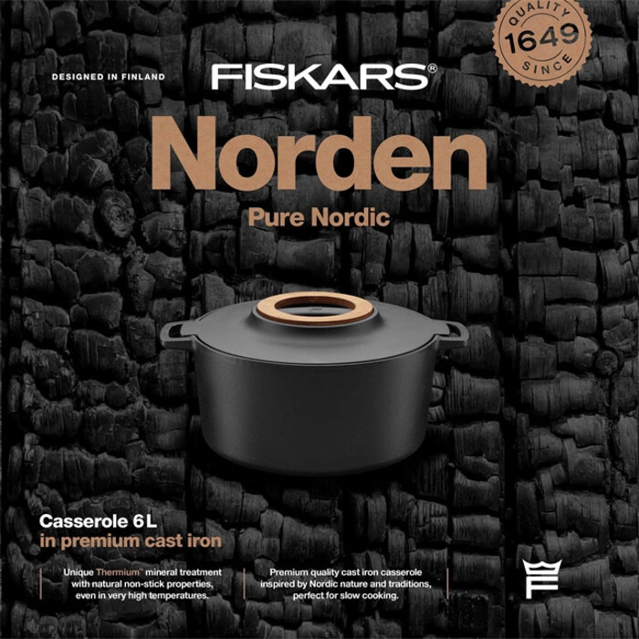 Кастрюля чугунная Fiskars Norden 6 л (1026566)
