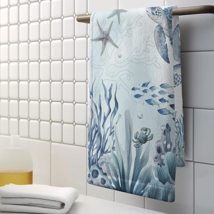 Різдвяні кухонні рушники Kwlegh, рушник для рук, різдвяна ялинка, цукерка-тростина, сніжинка, рушник для пальців, набір з 2 шт. , милий чоловічий банний рушник, високопоглинаючі рушники, 36 x (Морська черепаха)