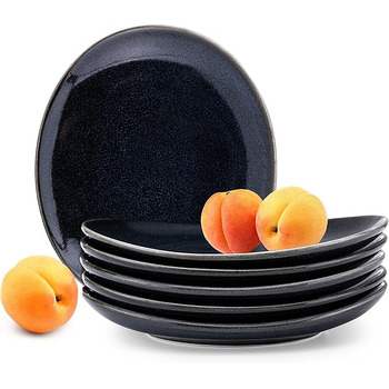 Тарелки для завтрака на 6 человек 15 x 13 см, черные Konsimo