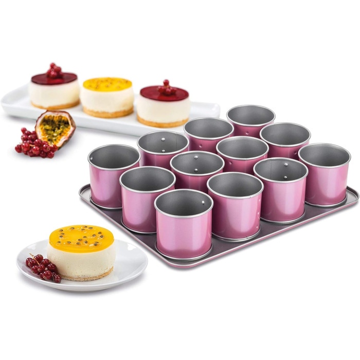 Набор форм для выпечки краффина 12 предметов, розовый Zenker