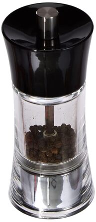 Регульований помел від дрібного до грубого, Керамічна шліфувальна машина Zassenhaus Зроблено в Німеччині , Ручний млин для перцю , Вже наповнений , Акрил чорний
